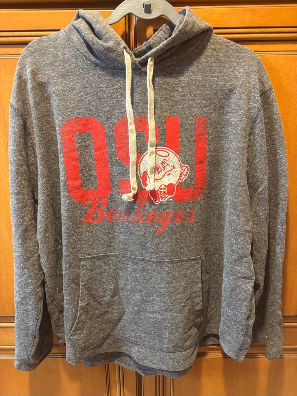 Ohio State Buckeyes Gray Pullover Hoodie. Size: L